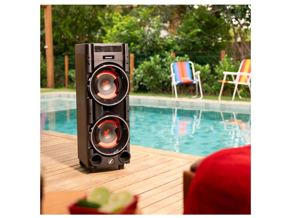 Caixa de Som Torre Amvox ATX 1600M Pancadão Bluetooth 1600W Amplificada - 1