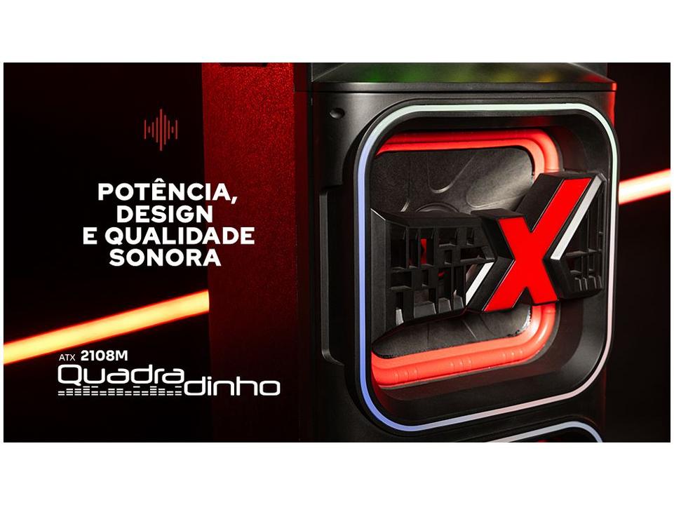 Caixa de Som Torre Amvox ATX 2108M Quadradinho Bluetooth 2100W Amplificada - 7