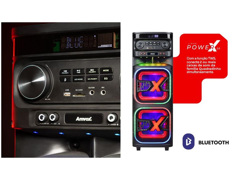Caixa de Som Torre Amvox ATX 2108M Quadradinho Bluetooth 2100W Amplificada - 6