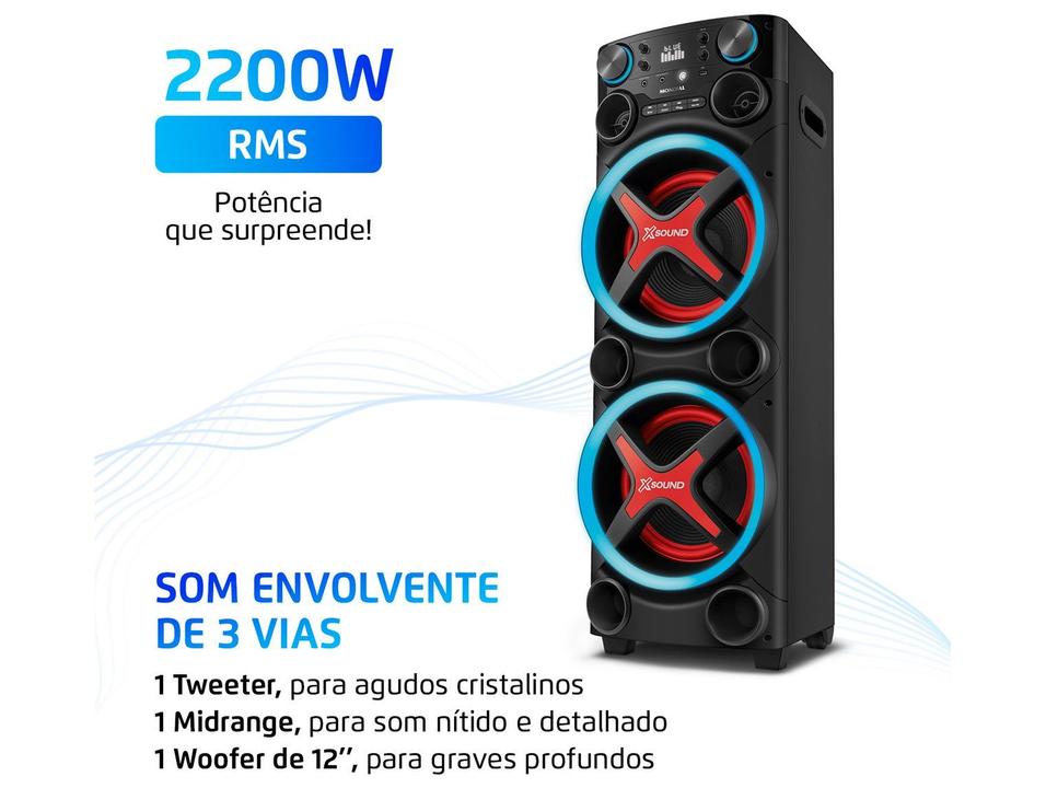 Caixa de Som Torre Mondial TM-2200 Bluetooth 200W Amplificada - 3
