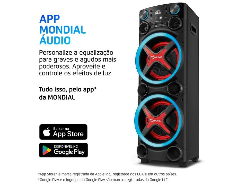 Caixa de Som Torre Mondial TM-2200 Bluetooth 200W Amplificada - 6