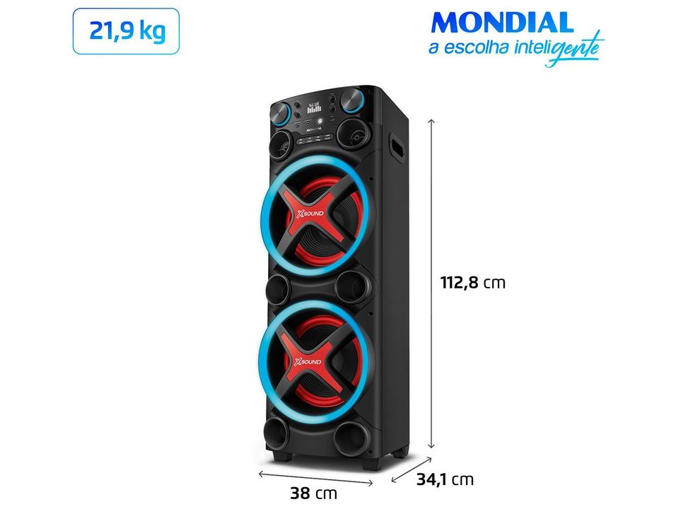 Caixa de Som Torre Mondial TM-2200 Bluetooth 200W Amplificada - 9