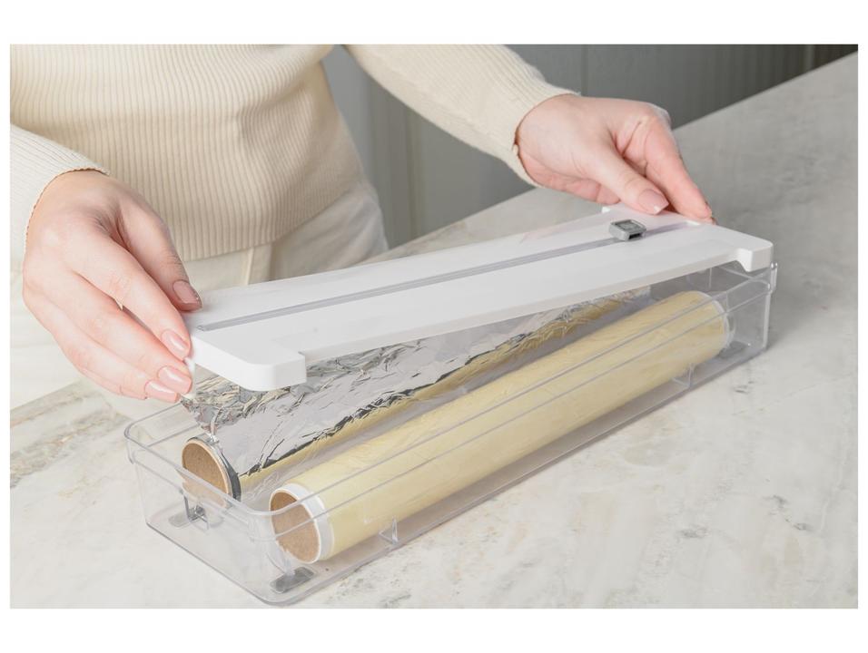 Caixa Organizadora de Rolos com Tampa Ou Clear Branca - 2
