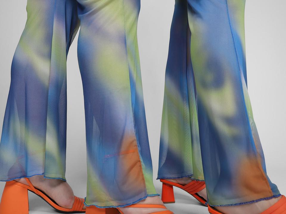 Calça Flare Vista Magalu x Letticia Munniz Tule Estampada - 3