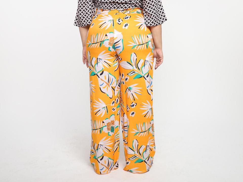 Calça Vista Magalu Lastex Wide Leg Corsica Floral Amarração - 1