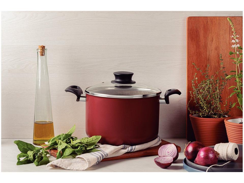 Caldeirão de Alumínio Tramontina Antiaderente Vermelho com Tampa 3,1L 18cm Paris - 2