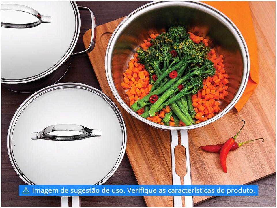 Caldeirão Inox Tramontina 2,1L Fundo Triplo - 1