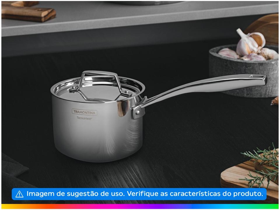 Caldeirão Inox Tramontina Fundo triplo 1,5L 14cm Grano - 3