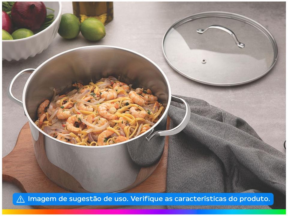 Caldeirão Inox Tramontina Fundo Triplo 4,6L 20cm Una - 2