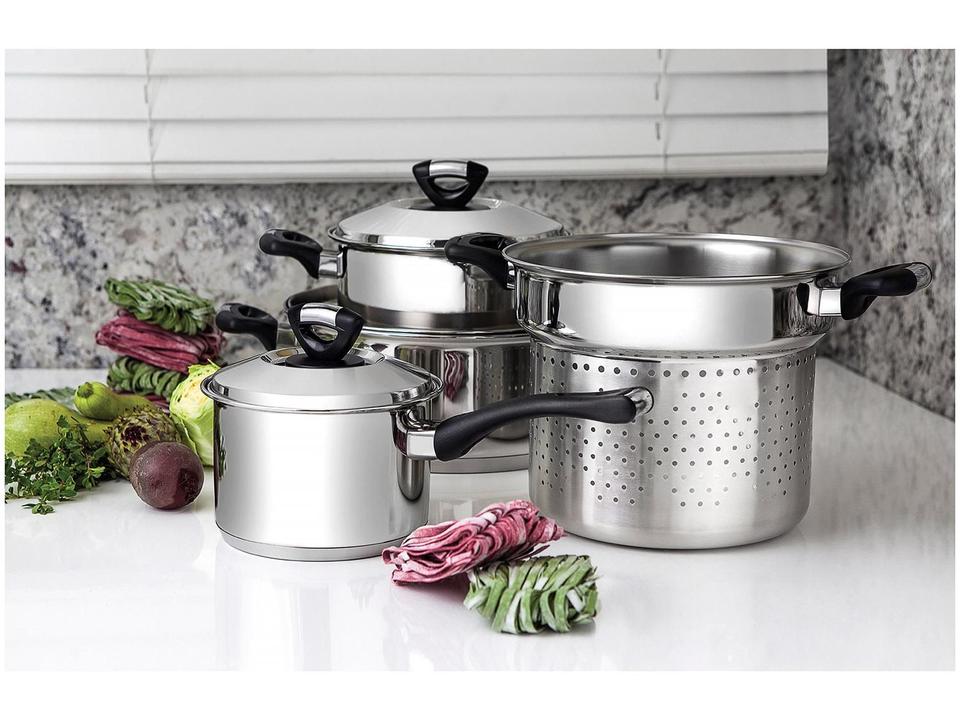 Caldeirão Tramontina Inox 2,2L 16cm com Tampa - 1