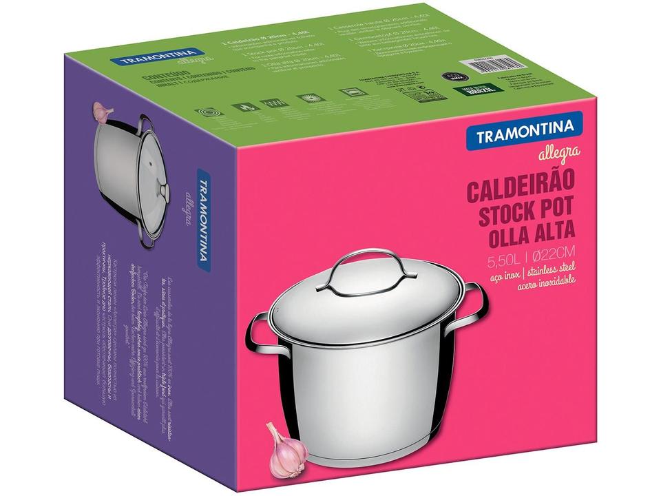 Caldeirão Tramontina Inox 5,5L 22cm - 3