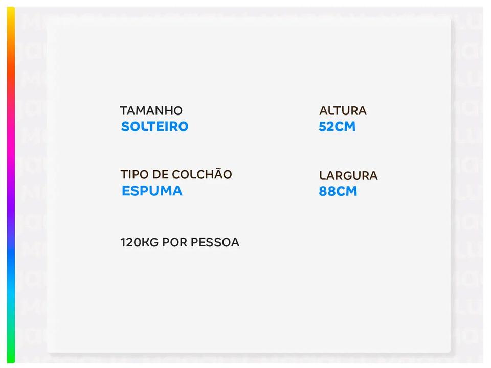 Cama Box Conjugada Solteiro Umaflex de Espuma 88x52x188cm Carol - 1