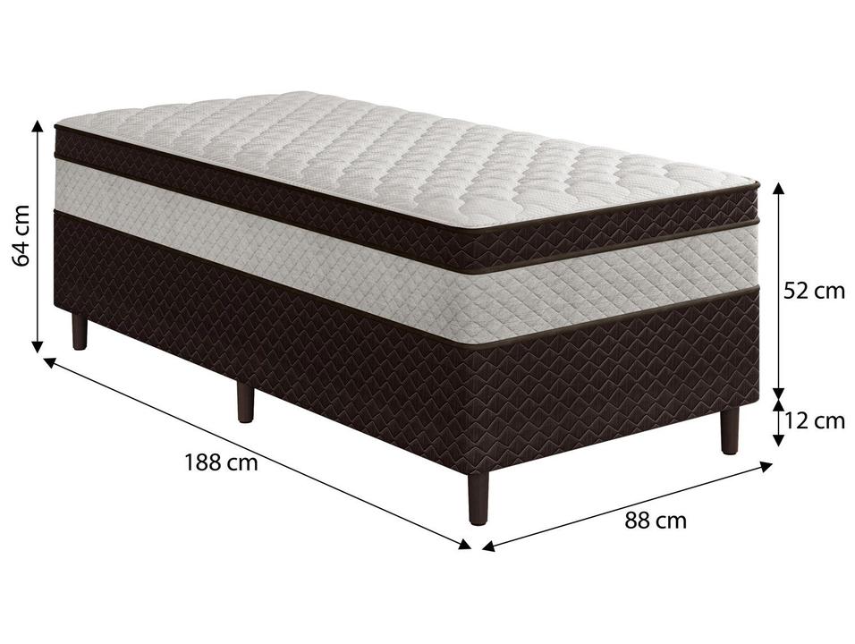 Cama Box Conjugada Solteiro Umaflex de Mola Ensacada 52x88x188cm Manu - 2