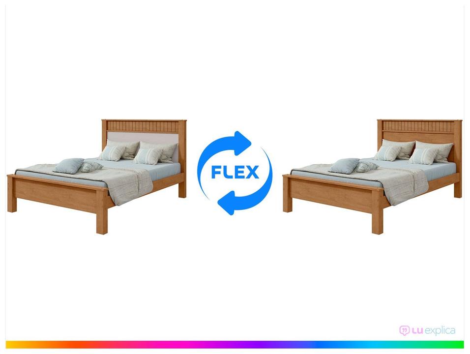 Cama Casal Móveis Lopas Reali Amêndoa Clean e Off White - 1