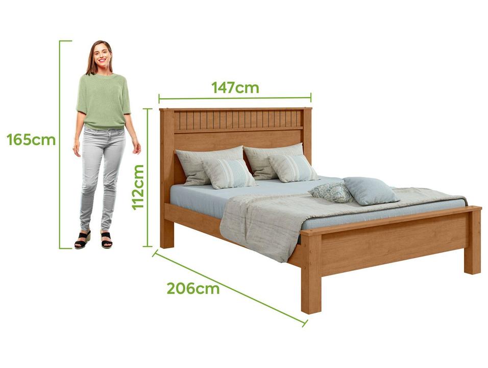 Cama Casal Móveis Lopas Reali Amêndoa Clean e Off White - 4