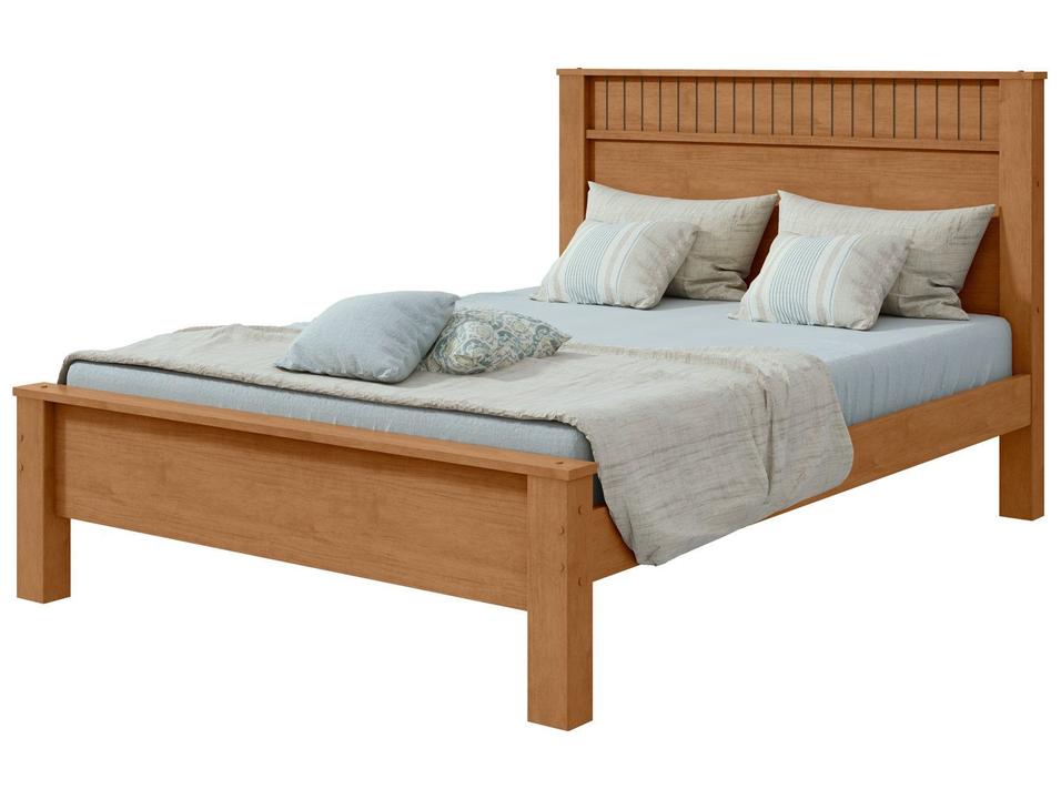Cama Casal Móveis Lopas Reali Amêndoa Clean e Off White - 8