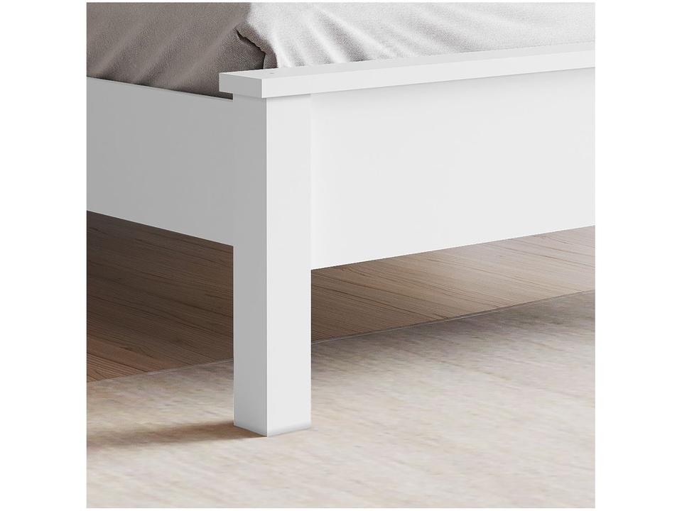 Cama de Casal Conquista Móveis Barcelona Branco - 2
