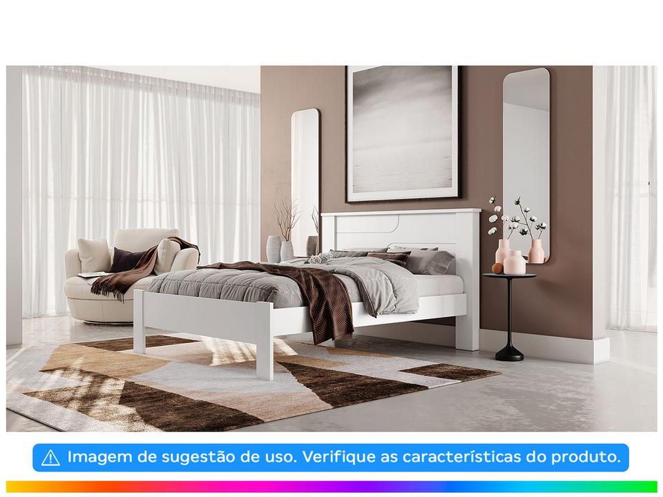 Cama de Casal Conquista Móveis Pérola Branco - 1