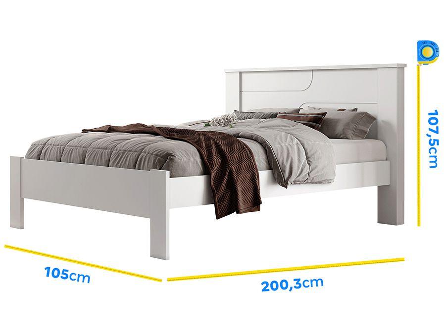 Cama de Casal Conquista Móveis Pérola Branco - 2