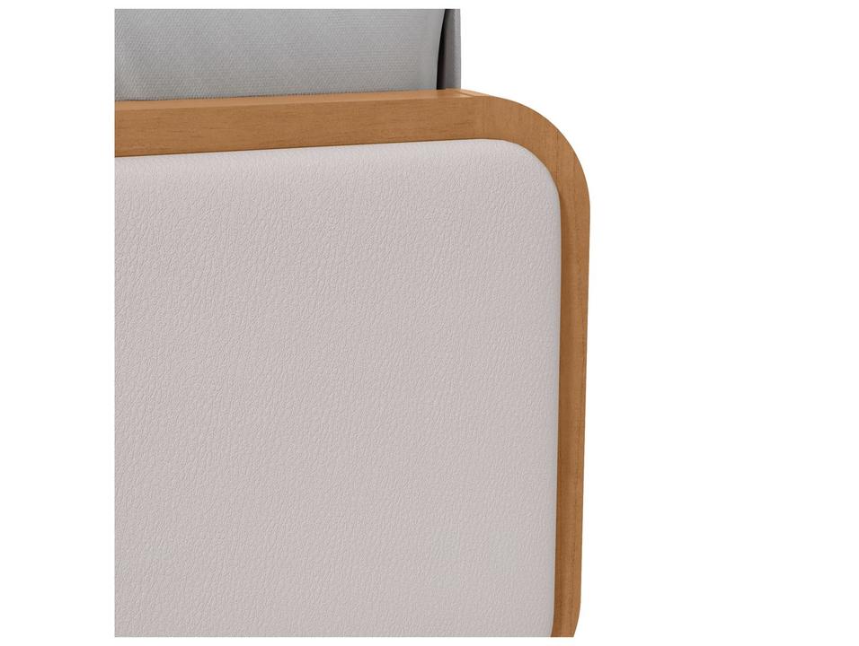 Cama de Casal Móveis Lopas Loop Amêndoa Clean e Corano Bege - 5