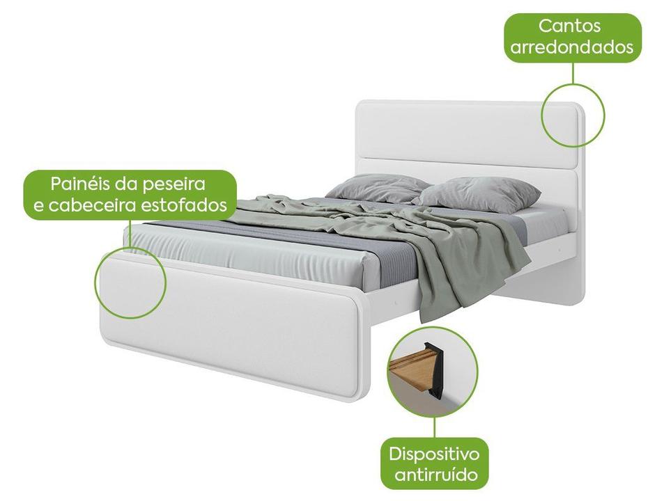 Cama de Casal Móveis Lopas Loop Branca - 3
