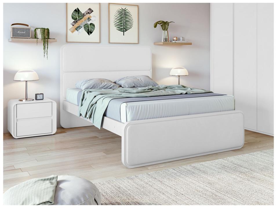 Cama de Casal Móveis Lopas Loop Branca - 3
