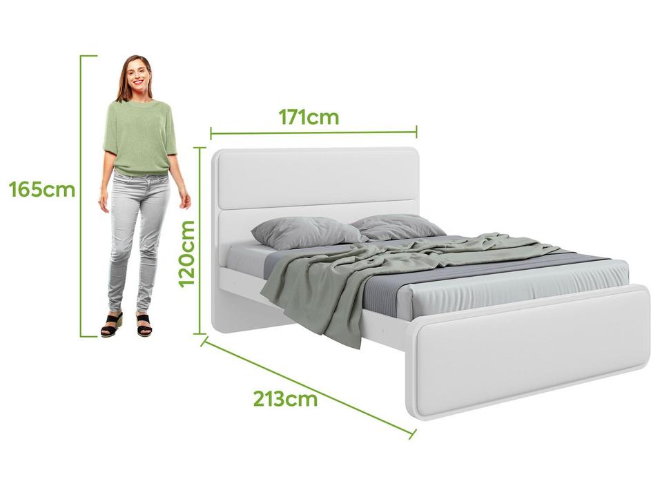 Cama de Casal Móveis Lopas Loop Branca - 4