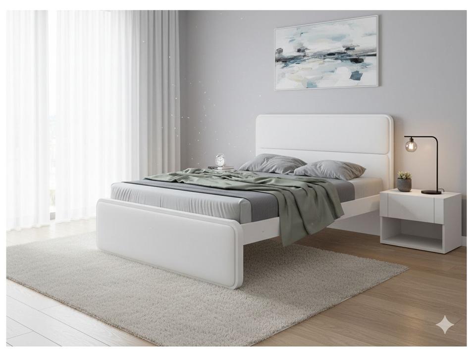 Cama de Casal Móveis Lopas Loop Branca - 3