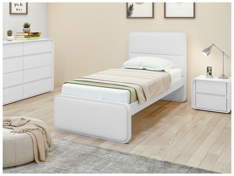 Cama de Solteiro Móveis Lopas Loop Branca - 3