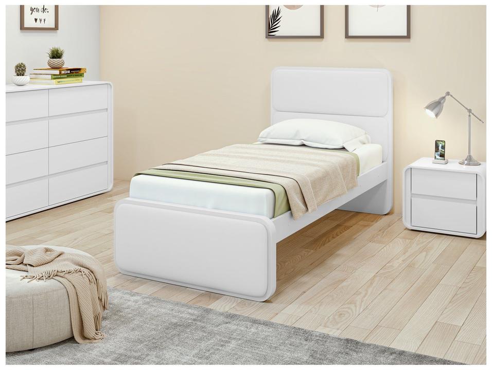Cama de Solteiro Móveis Lopas Loop Branca - 3