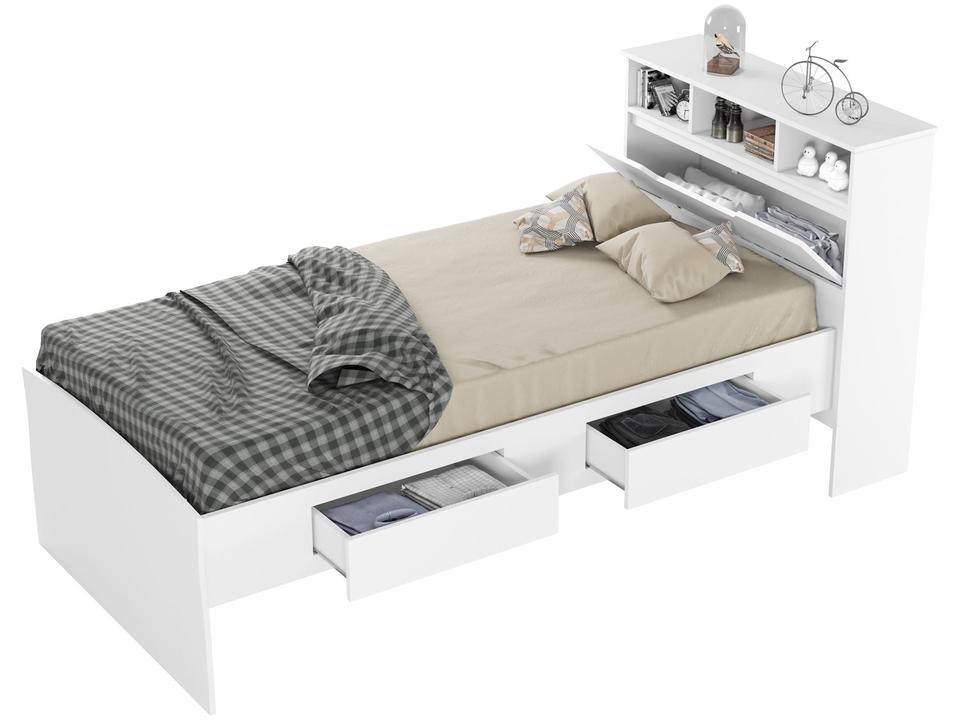 Cama Solteiro Baú 2 Gavetas Conquista Móveis Ravena - 2