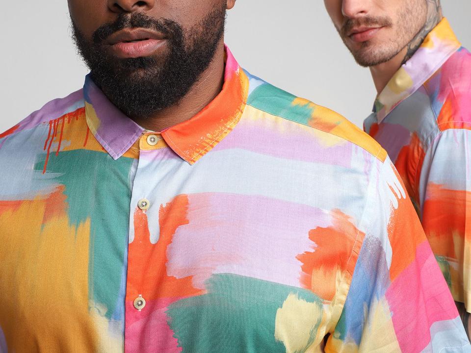 Camisa Masculina Vista Magalu Pinceladas - 4