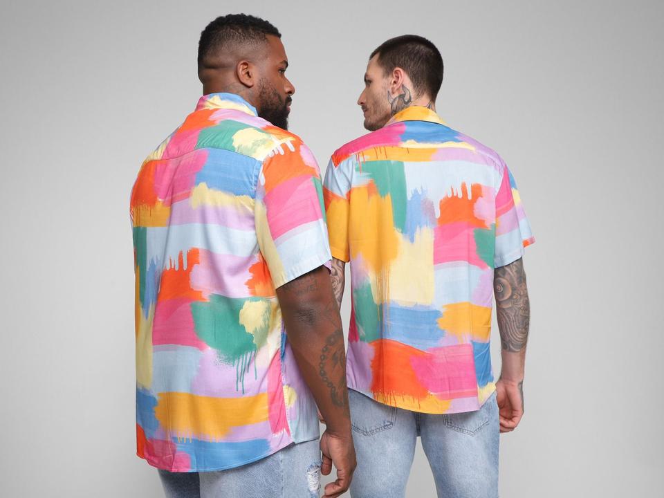 Camisa Masculina Vista Magalu Pinceladas - 3