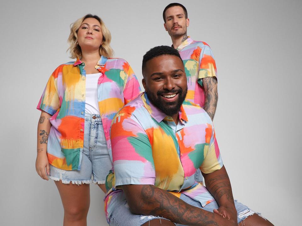 Camisa Masculina Vista Magalu Pinceladas - 2