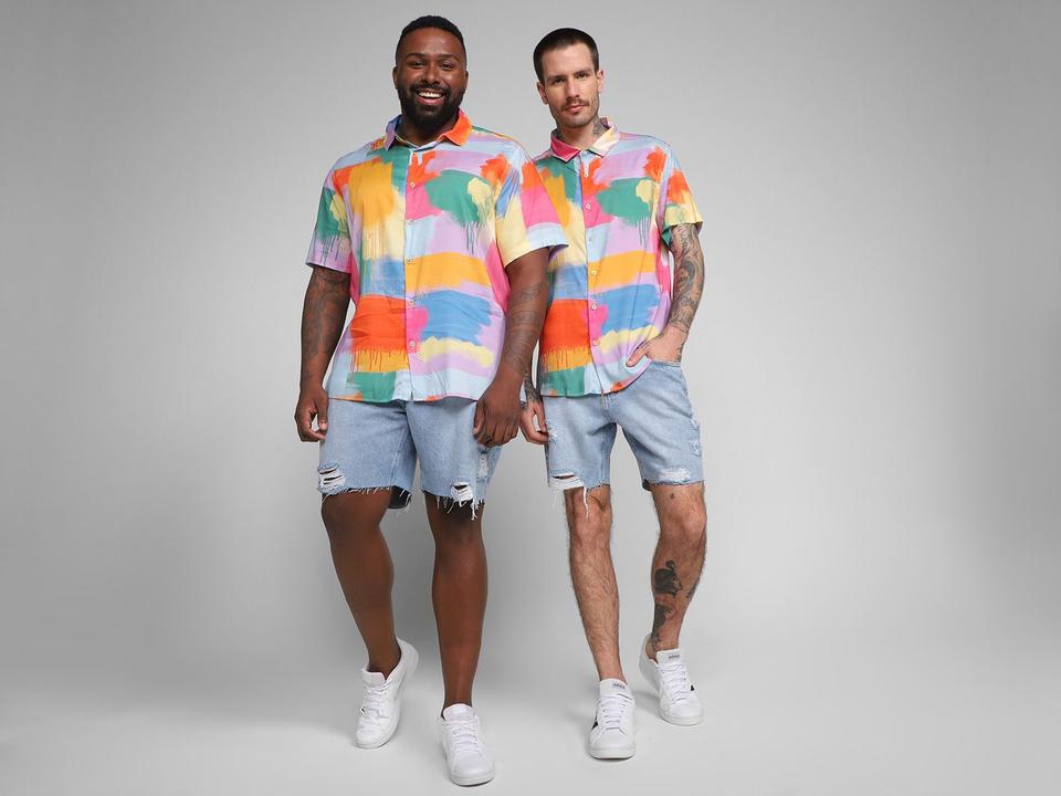 Camisa Masculina Vista Magalu Pinceladas - 1