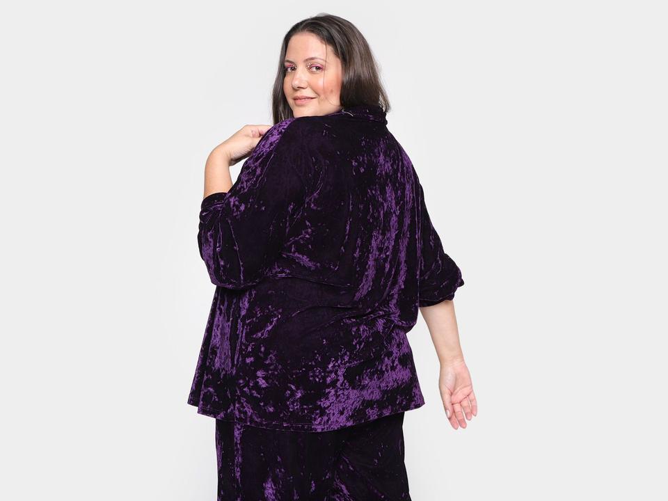 Camisa Vista Magalu Alongada Veludo - 1