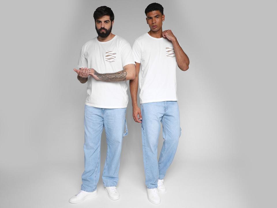 Camiseta Vista Magalu Estonata Bolso Estampado - 3