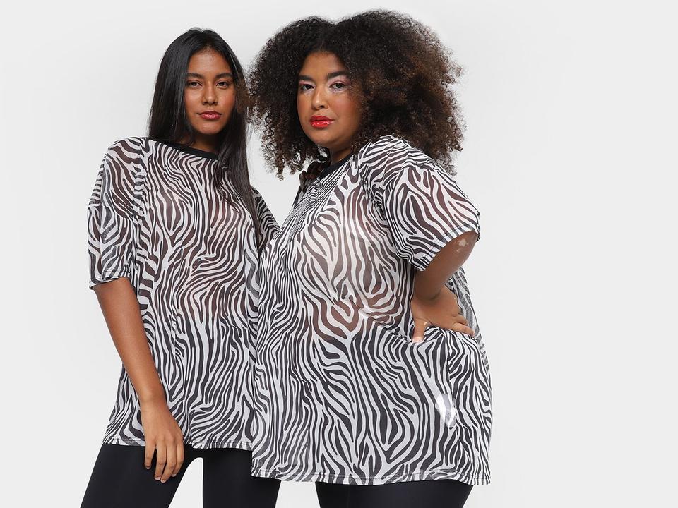 Camiseta Vista Magalu Tule Estampada - 2