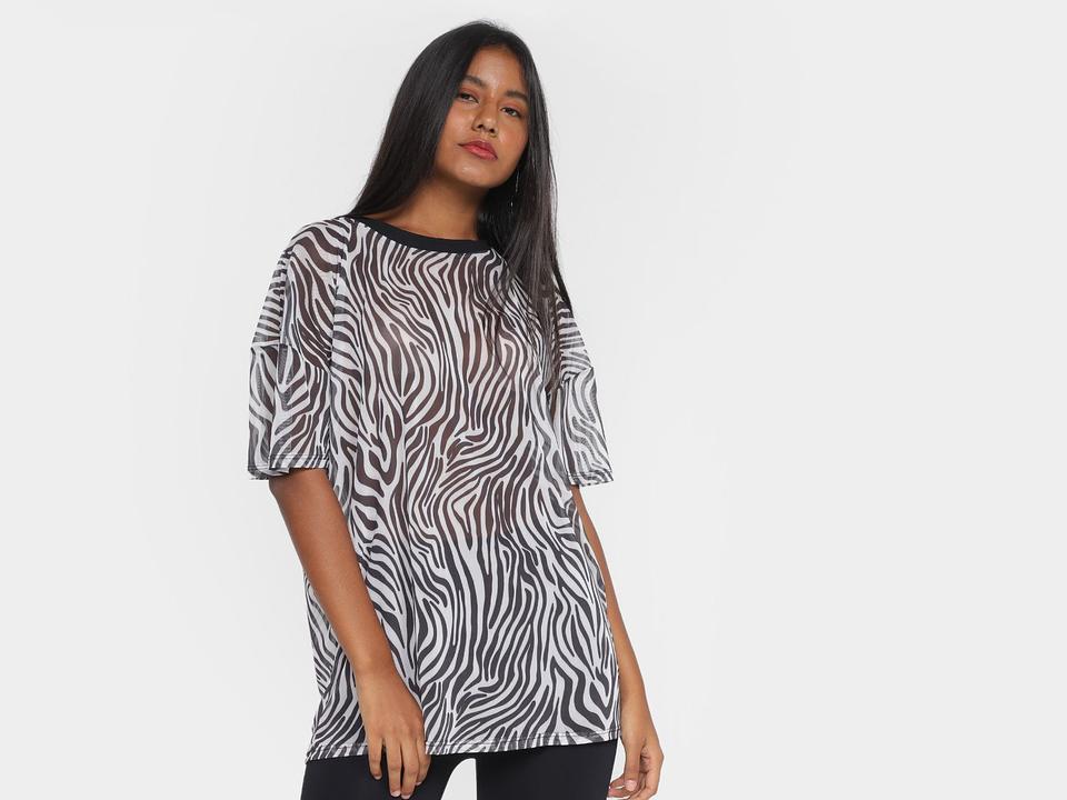 Camiseta Vista Magalu Tule Estampada - 3