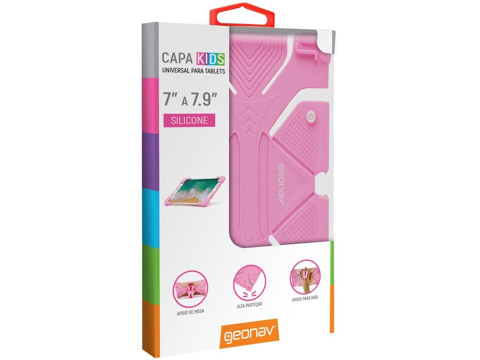 Capa para Tablet Universal 7” até 7,9” Rosa  - Kids Geon - 5