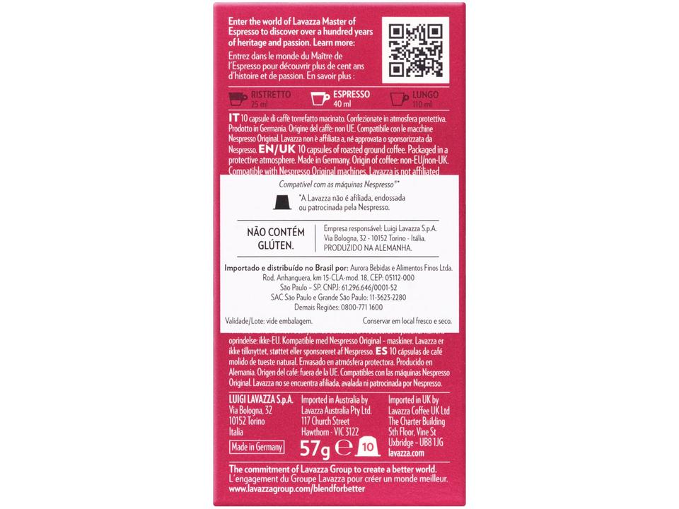 Cápsula de Café Clássico Lavazza Espresso 100% Arábica Maestro 10 Cápsulas - 1