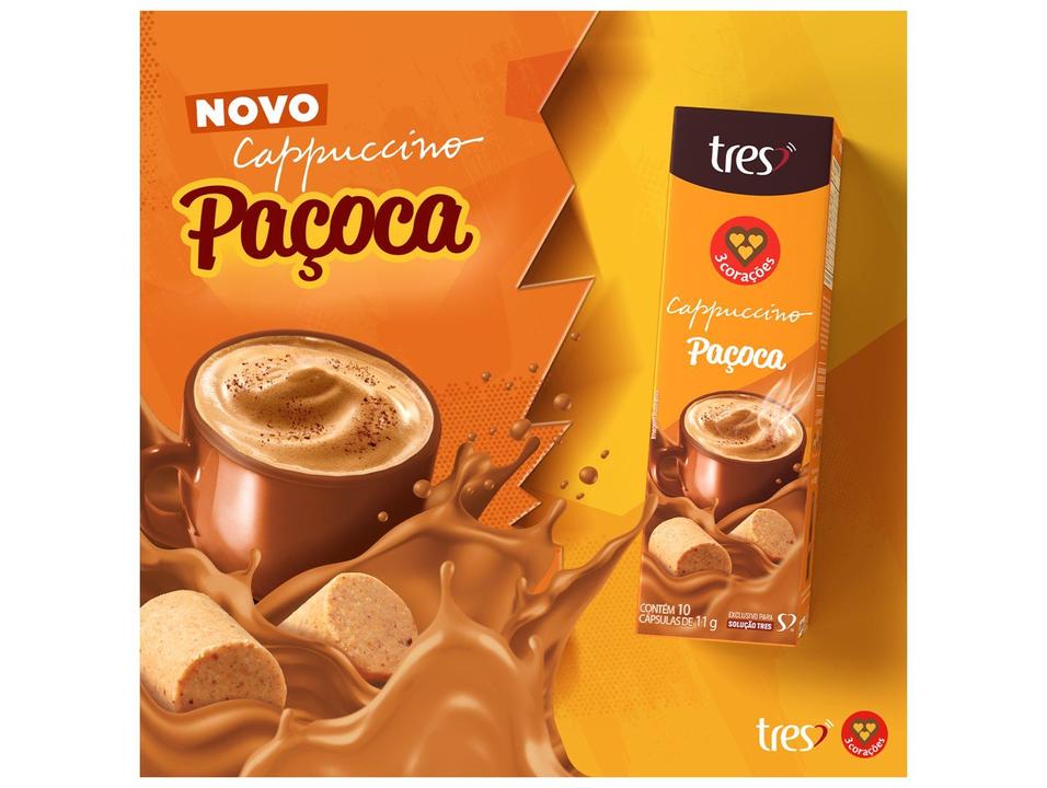 Capsula TRES Cappuccino 3 Corações Cappuccino Paçoca 10 Unidades - 3