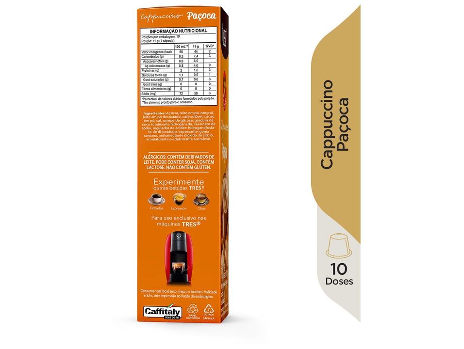 Capsula TRES Cappuccino 3 Corações Cappuccino Paçoca 10 Unidades - 2