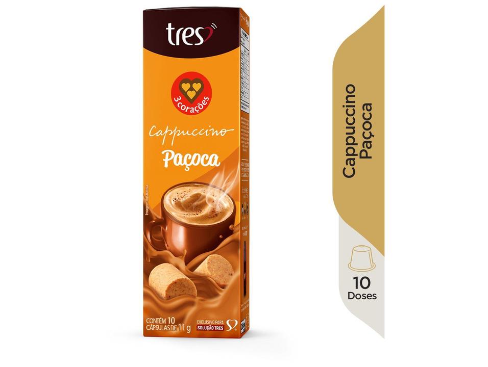 Capsula TRES Cappuccino 3 Corações Cappuccino Paçoca 10 Unidades - 1