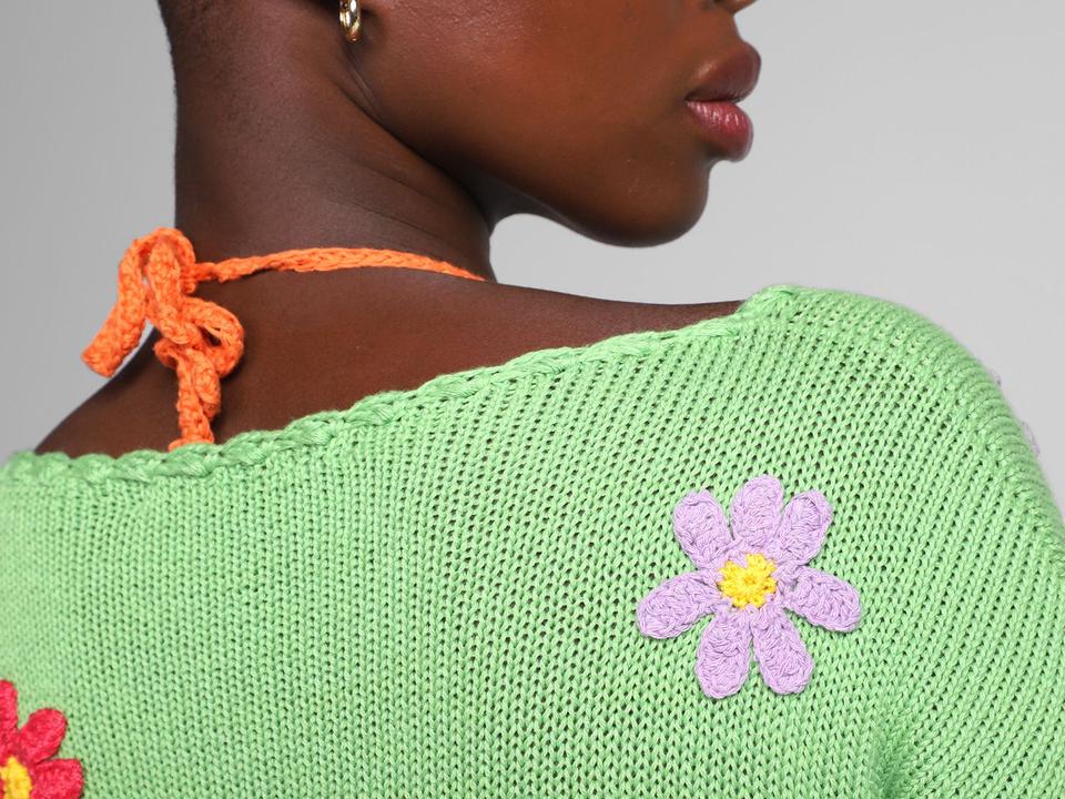 Cardigan Vista Magalu Crochê Flores - 4