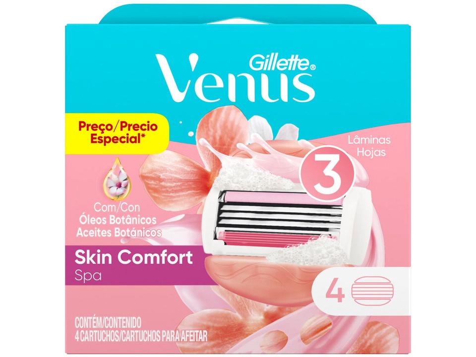 Carga para Aparelho de Depilação Feminino - Gillette Vênus Spa Skin Comfort 4 Unidades