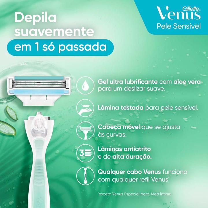 Carga para Aparelho de Depilação Gillette Venus Pele Sensível 8 Unidades - 2
