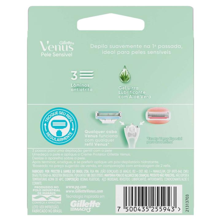 Carga para Aparelho de Depilação Gillette Venus Pele Sensível 8 Unidades - 9