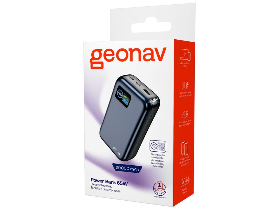 Carregador Portátil Geonav PB20K65WBL 20000 mAh - 11
