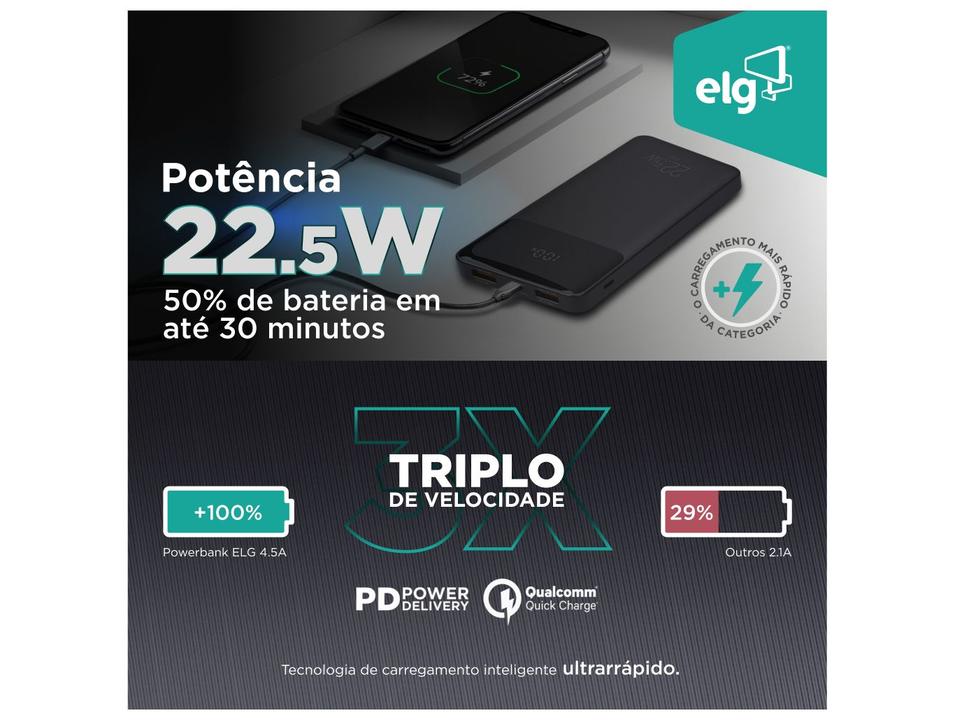 Carregador Portátil/Power Bank ELG PB102BK 10.200mAh - 1